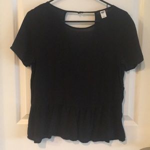 Old navy black short sleeve peplum top